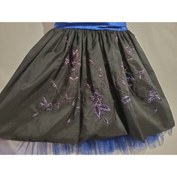 Vtg Y2K Morgan & Co Beaded Fairy Grunge Whimsigoth Fit & Flare Dress Sz 1/2 Prom - Picture 4 of 15